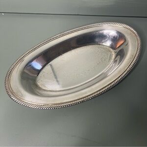 Vintage Silver Oval Serving Tray